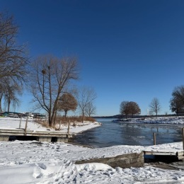 a body of frozen water